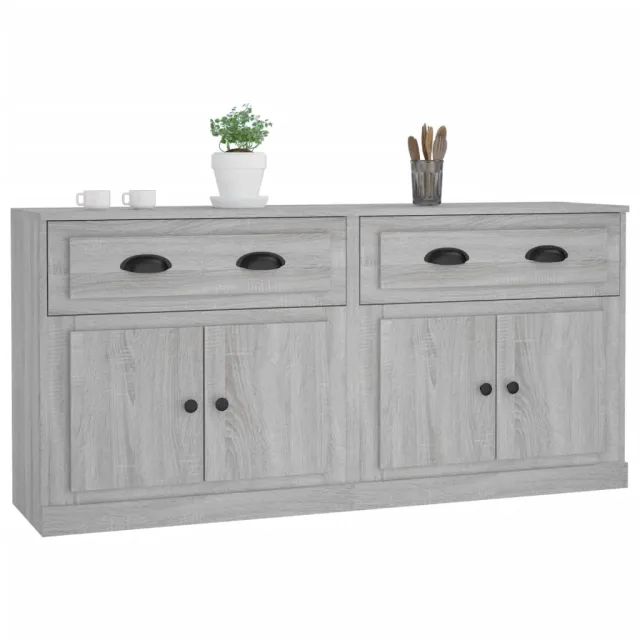 Buffets 2 pcs sonoma gris bois d'ingénierie