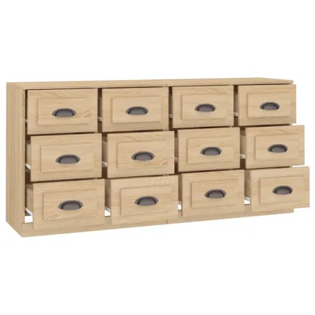 Buffets 2 pcs chêne sonoma bois d'ingénierie