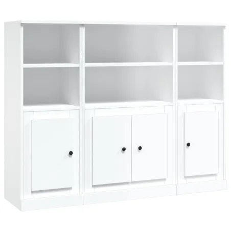 Buffets 3 pcs blanc bois d'ingénierie