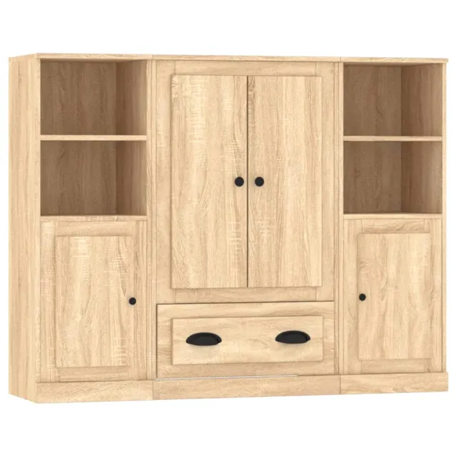 Buffets 3 pcs chêne sonoma bois d'ingénierie