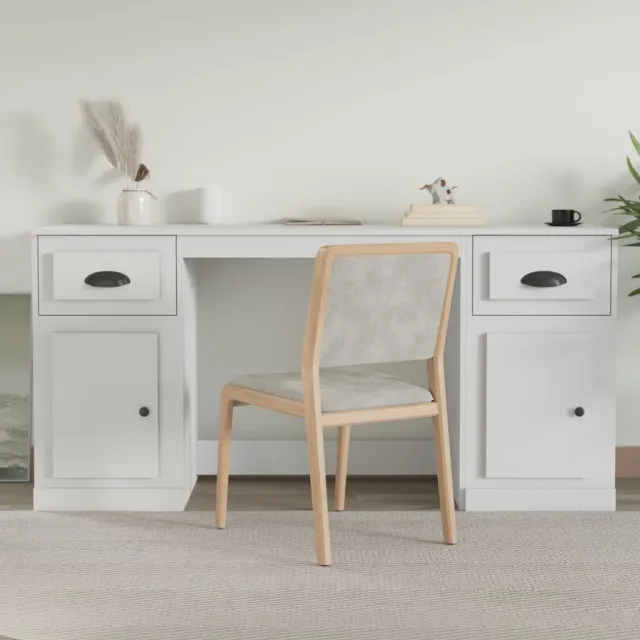 Bureau avec armoire blanc bois d'ingénierie