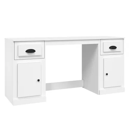 Bureau avec armoire blanc bois d'ingénierie 2