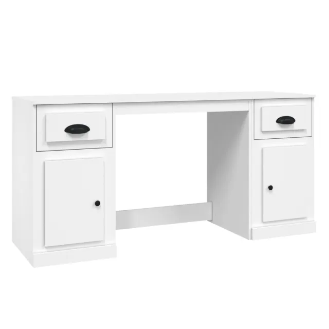Bureau avec armoire blanc bois d'ingénierie