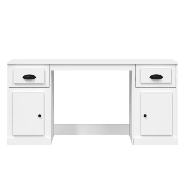 Bureau avec armoire blanc bois d'ingénierie