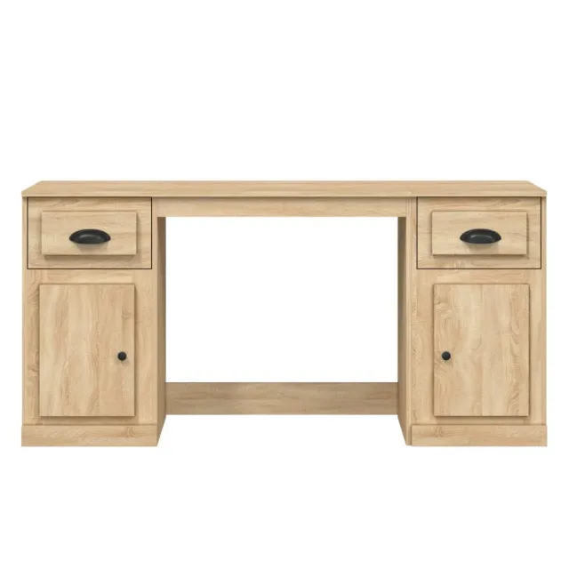 Bureau avec armoire chêne sonoma bois d'ingénierie