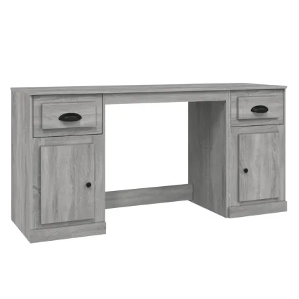 Bureau avec armoire sonoma gris bois d'ingénierie 2