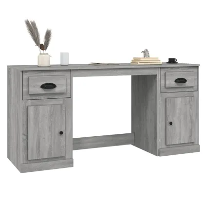Bureau avec armoire sonoma gris bois d'ingénierie