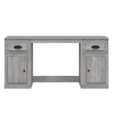Bureau avec armoire sonoma gris bois d'ingénierie