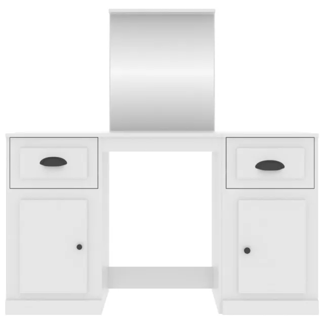 Coiffeuse avec miroir blanc 130x50x132,5 cm