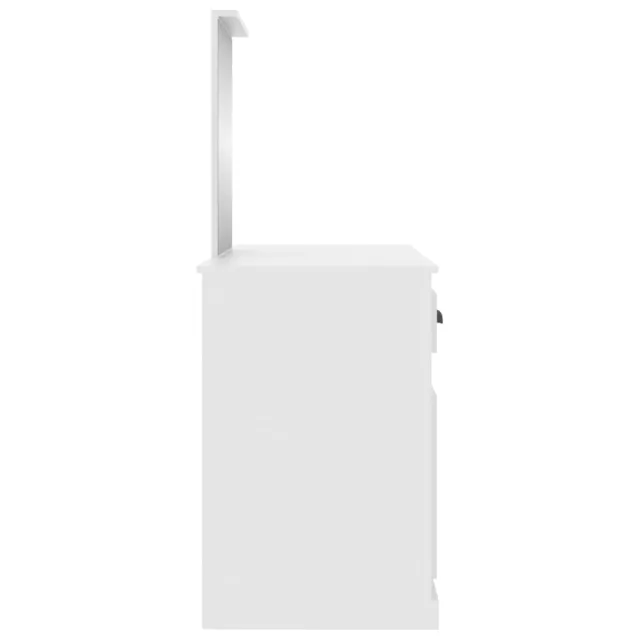 Coiffeuse avec miroir blanc 130x50x132,5 cm