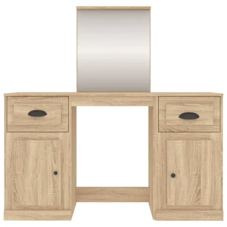 Coiffeuse avec miroir chêne sonoma 130x50x132,5 cm