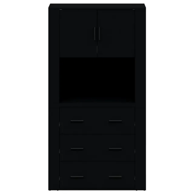 Buffet haut Noir Bois d'ingénierie