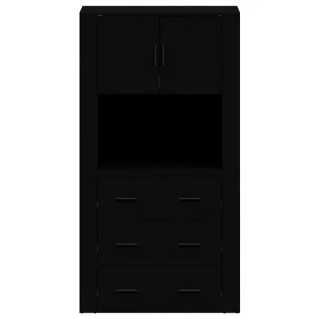 Buffet haut Noir Bois d'ingénierie