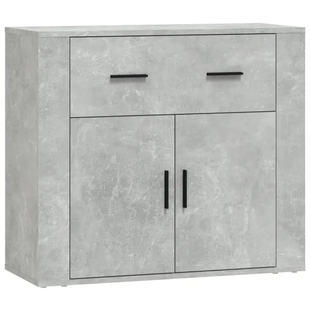 Buffets 3 pcs gris béton bois d'ingénierie