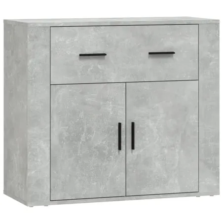 Buffets 3 pcs gris béton bois d'ingénierie