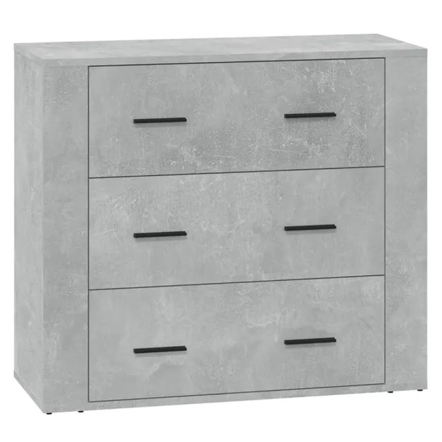 Buffets 3 pcs gris béton bois d'ingénierie