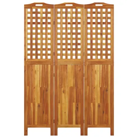 Cloison de séparation 3 panneaux 121,5x2x180 cm Bois d'acacia