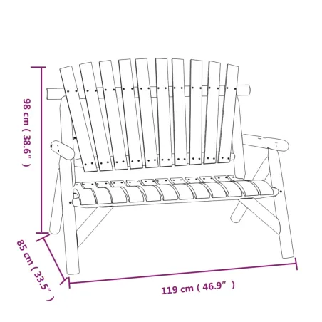 Ensemble de salon de jardin 4 pcs bois massif d'épicéa