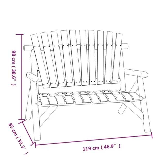 Ensemble de salon de jardin 3 pcs bois massif d'épicéa