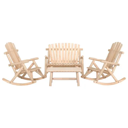 Ensemble de salon de jardin 4 pcs bois massif d'épicéa