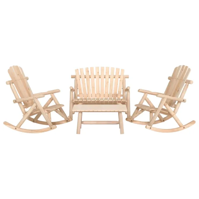 Ensemble de salon de jardin 4 pcs bois massif d'épicéa