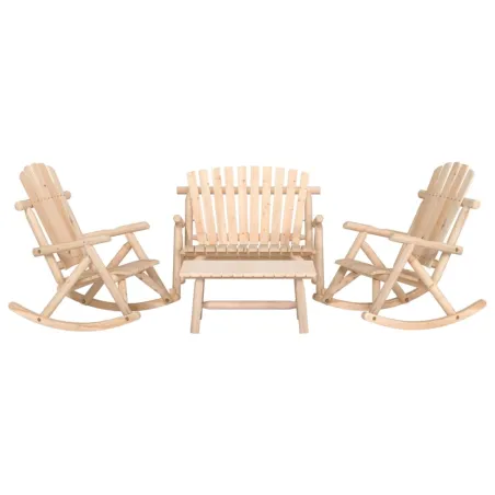 Ensemble de salon de jardin 4 pcs bois massif d'épicéa