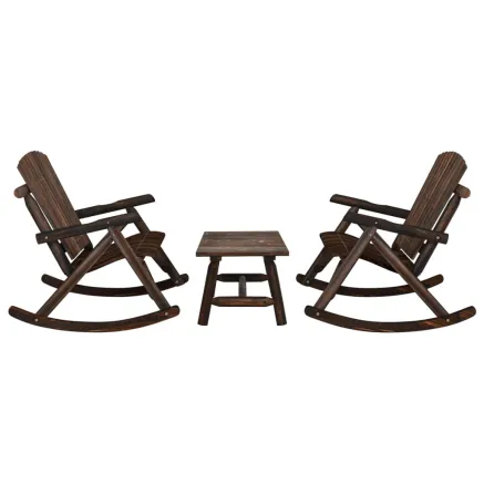 Ensemble de salon de jardin 3 pcs bois massif d'épicéa