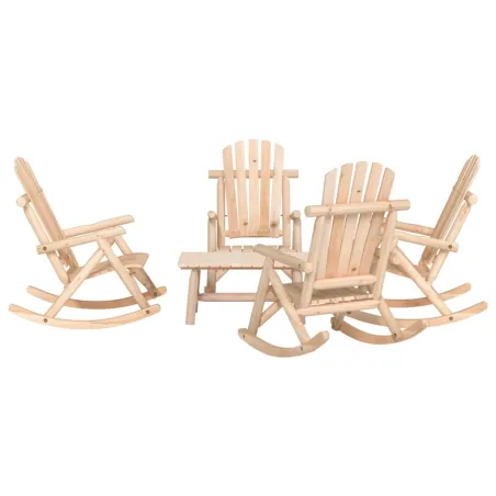 Ensemble de salon de jardin 5 pcs bois massif d'épicéa