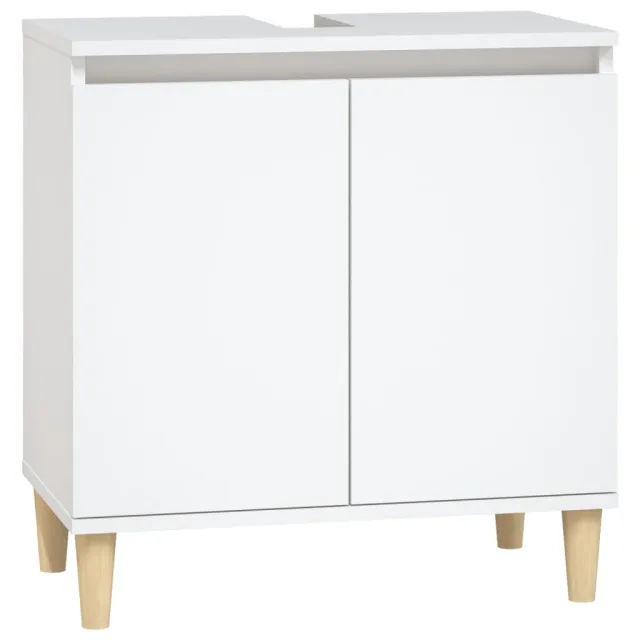 Ensemble de meubles salle de bain 3 pcs blanc bois d'ingénierie