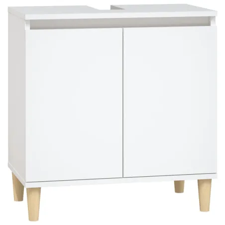 Ensemble de meubles salle de bain 3 pcs blanc bois d'ingénierie