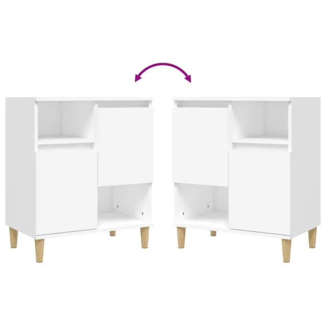 Buffets 2 pcs blanc 60x35x70 cm bois d'ingénierie