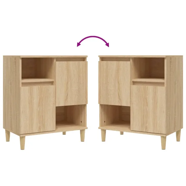 Buffets 2 pcs chêne sonoma 60x35x70 cm bois d'ingénierie