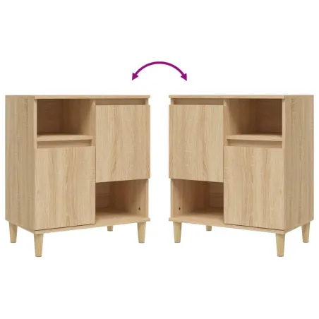 Buffets 2 pcs chêne sonoma 60x35x70 cm bois d'ingénierie
