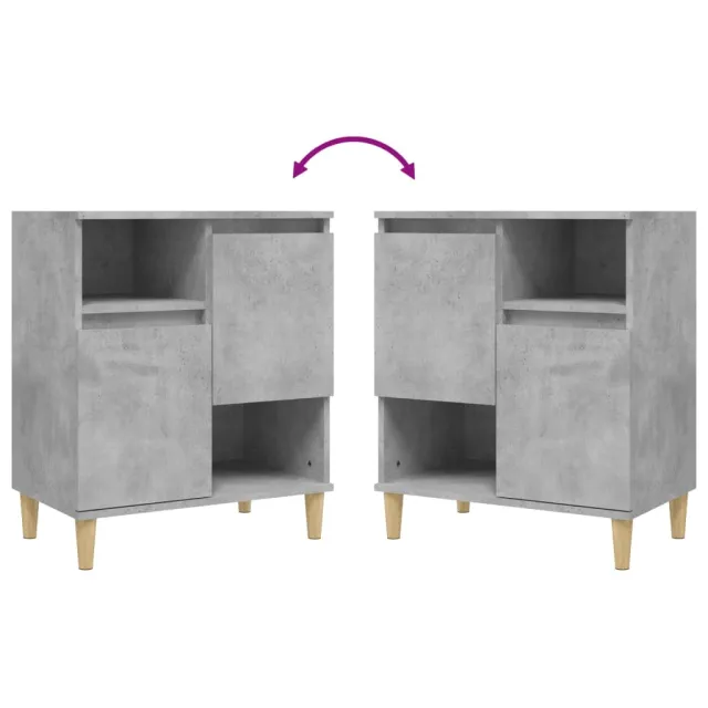 Buffets 2 pcs gris béton 60x35x70 cm bois d'ingénierie