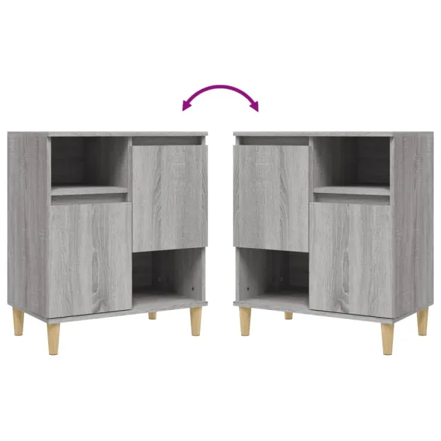 Buffets 2 pcs sonoma gris 60x35x70 cm bois d'ingénierie