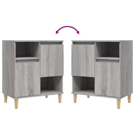 Buffets 2 pcs sonoma gris 60x35x70 cm bois d'ingénierie