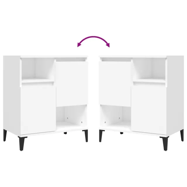 Buffets 2 pcs blanc 60x35x70 cm bois d'ingénierie