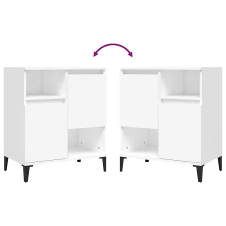 Buffets 2 pcs blanc 60x35x70 cm bois d'ingénierie