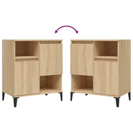Buffets 2 pcs chêne sonoma 60x35x70 cm bois d'ingénierie