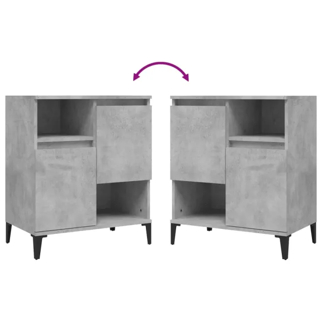 Buffets 2 pcs gris béton 60x35x70 cm bois d'ingénierie