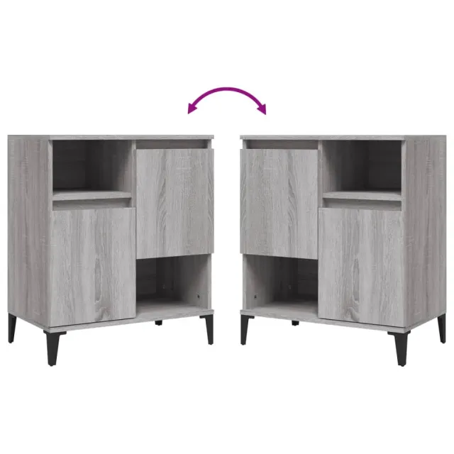 Buffets 2 pcs sonoma gris 60x35x70 cm bois d'ingénierie