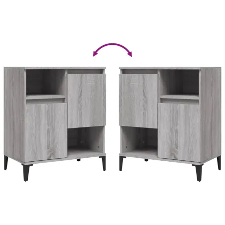 Buffets 2 pcs sonoma gris 60x35x70 cm bois d'ingénierie