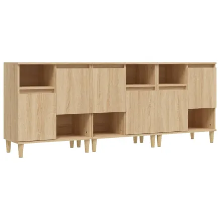 Buffets 3 pcs chêne sonoma 60x35x70 cm bois d'ingénierie 2