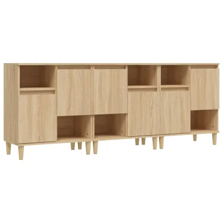 Buffets 3 pcs chêne sonoma 60x35x70 cm bois d'ingénierie