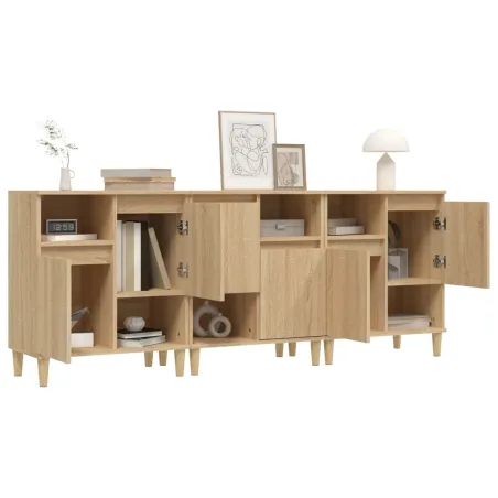 Buffets 3 pcs chêne sonoma 60x35x70 cm bois d'ingénierie