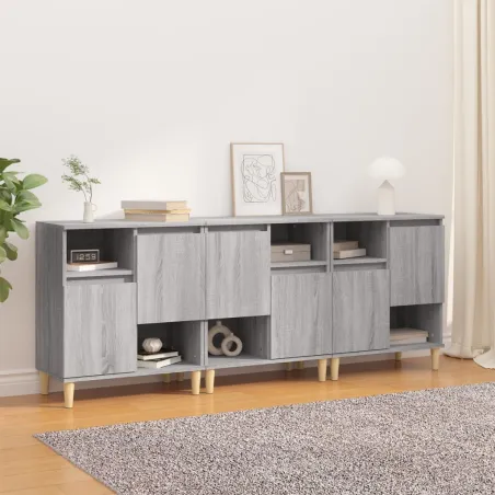 Buffets 3 pcs sonoma gris 60x35x70 cm bois d'ingénierie