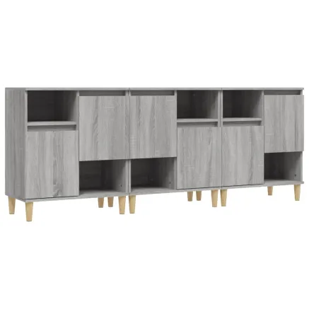 Buffets 3 pcs sonoma gris 60x35x70 cm bois d'ingénierie 2