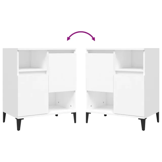 Buffets 3 pcs blanc 60x35x70 cm bois d'ingénierie