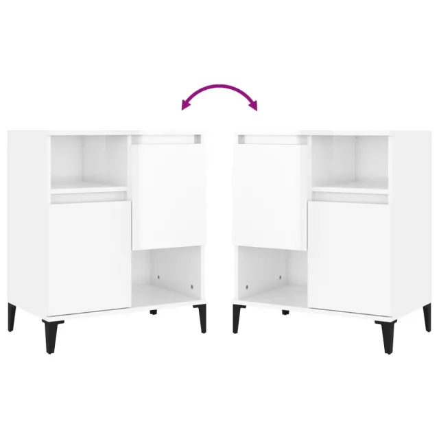 Buffets 3 pcs blanc brillant 60x35x70 cm bois d'ingénierie