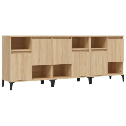 Buffets 3 pcs chêne sonoma 60x35x70 cm bois d'ingénierie 2